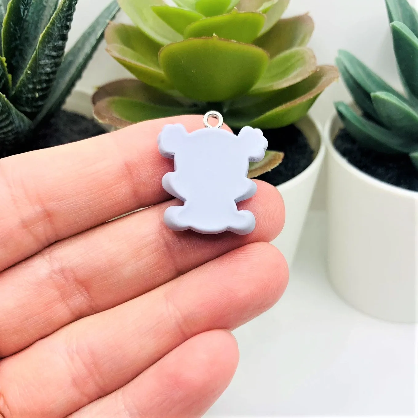 1, 4 or 20 Pieces: Polymer Clay Gray Koala Bear Charm Pendants