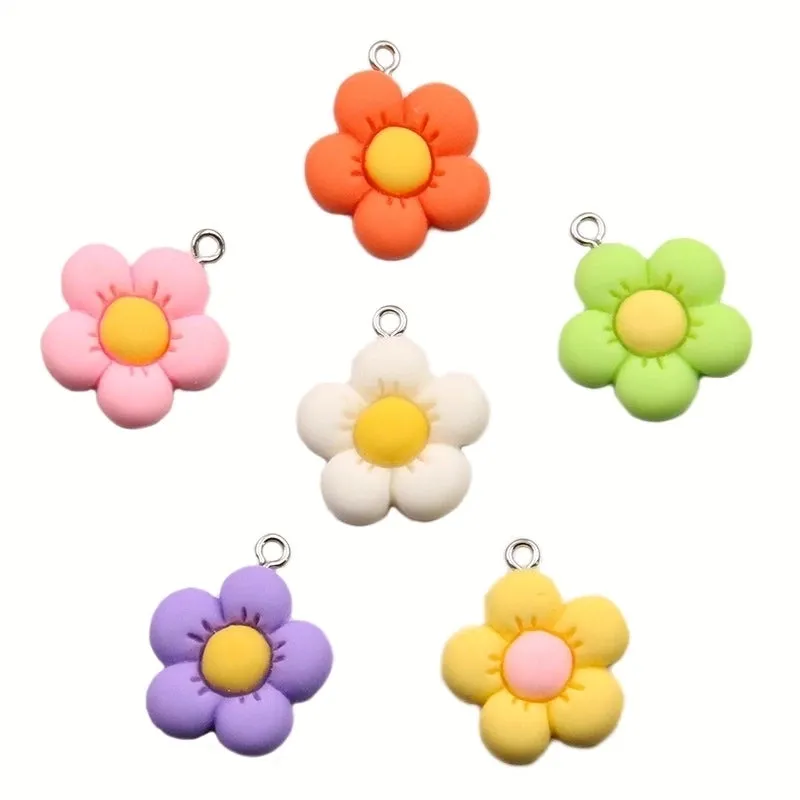 1 Piece 21 * 24mm Resin Flower Pendant