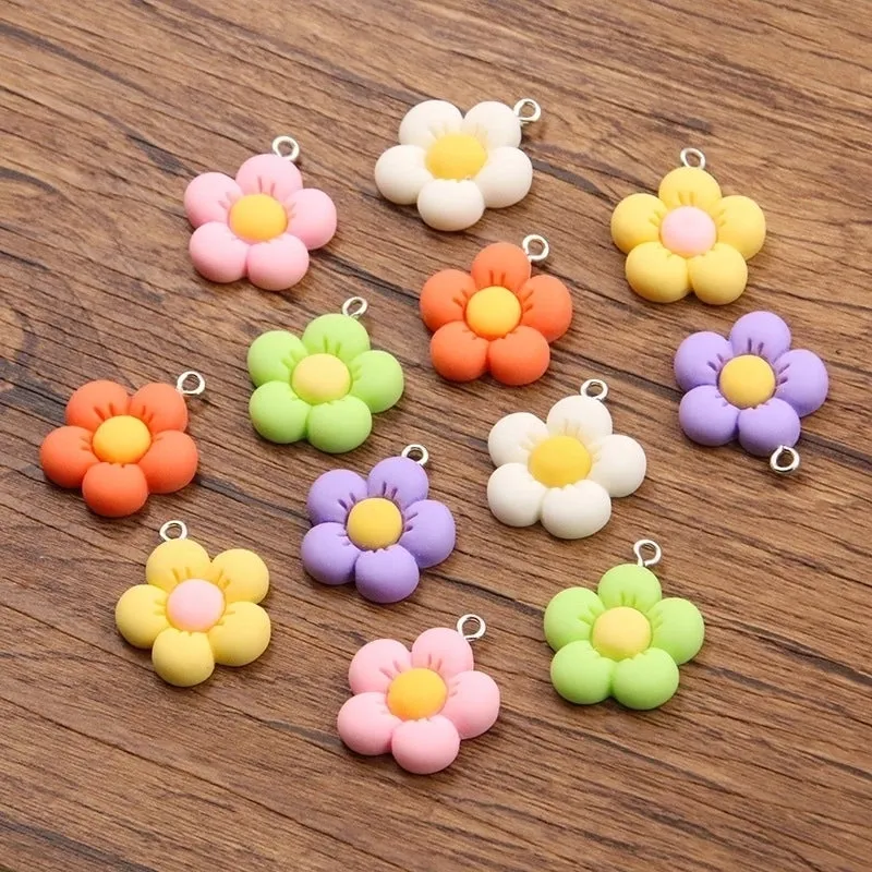 1 Piece 21 * 24mm Resin Flower Pendant