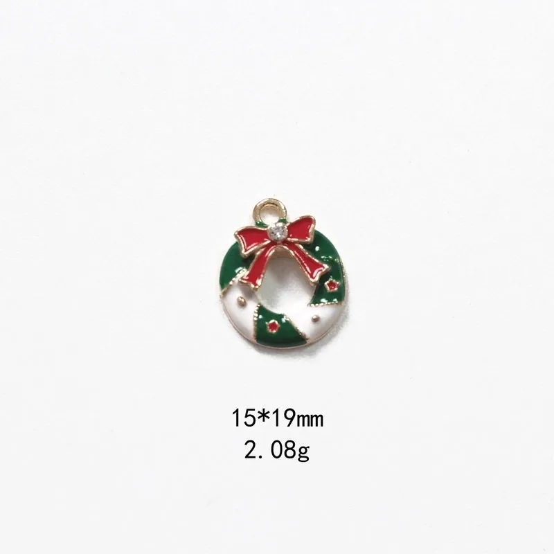 1 Piece Alloy Rhinestones Christmas Socks Wreath Snowman