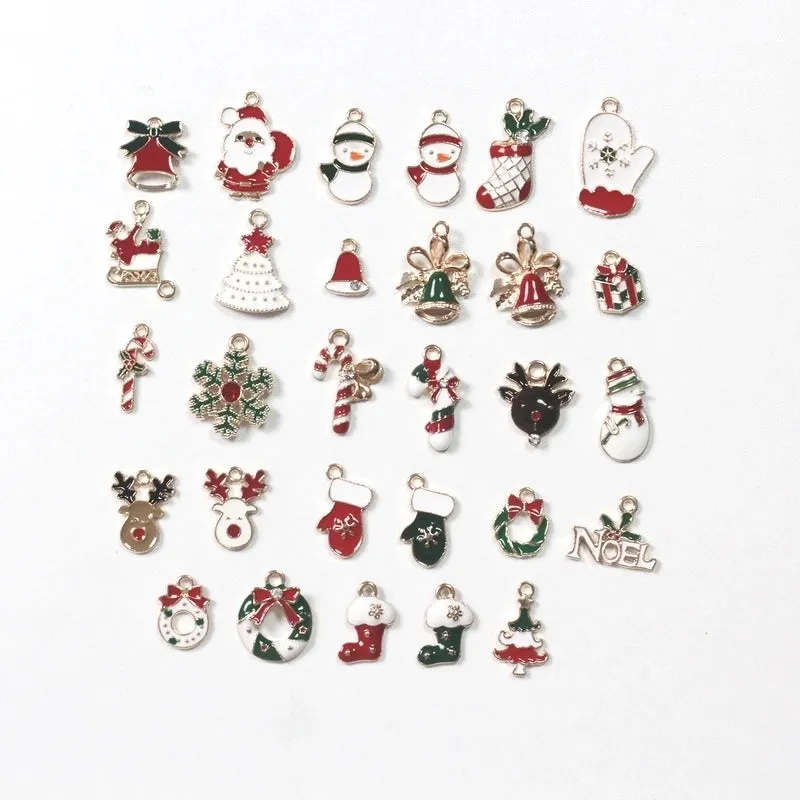 1 Piece Alloy Rhinestones Christmas Socks Wreath Snowman