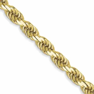 10k Yellow Gold Diamond Cut Rope Bracelet 3.5MM