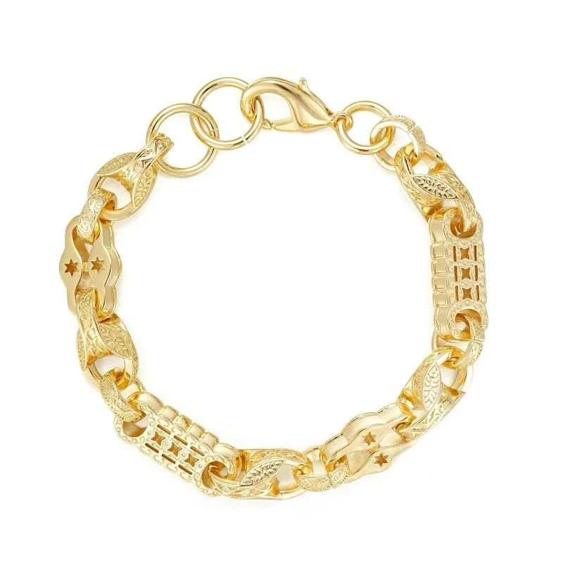 12mm Gold Tulip x Stars and Bars Bracelet 8.5/9 Inch