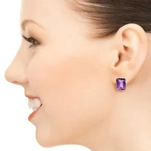 13 Carat 14K Solid Yellow Gold Distinction Amethyst Earrings