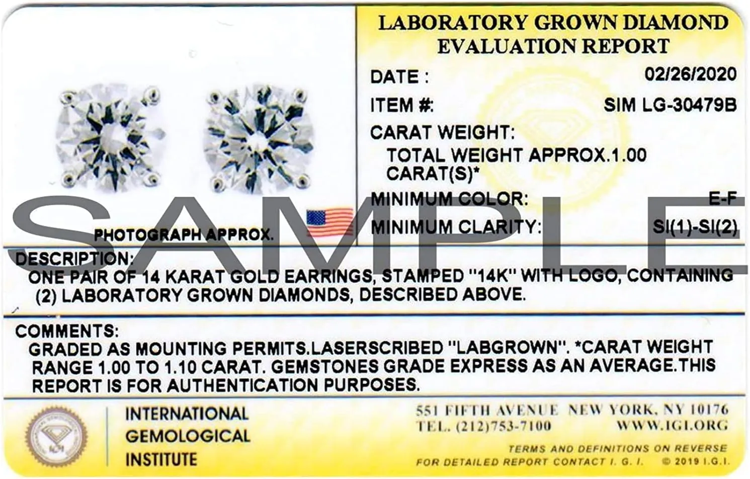 1/4 to 2 Carat Lab Grown Diamond Round Stud Earrings in 14k Gold (E-F, SI1-SI2, cttw), 4-Prong Basket Screw Back by Diamond Wish