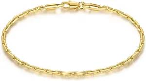 14K Gold Bracelets for Women Gold Bracelets for Women Delicate Link Chain Bracelet for Men Available in 5 Sizes (6.5, 7, 7.5, 8, 8.5in)