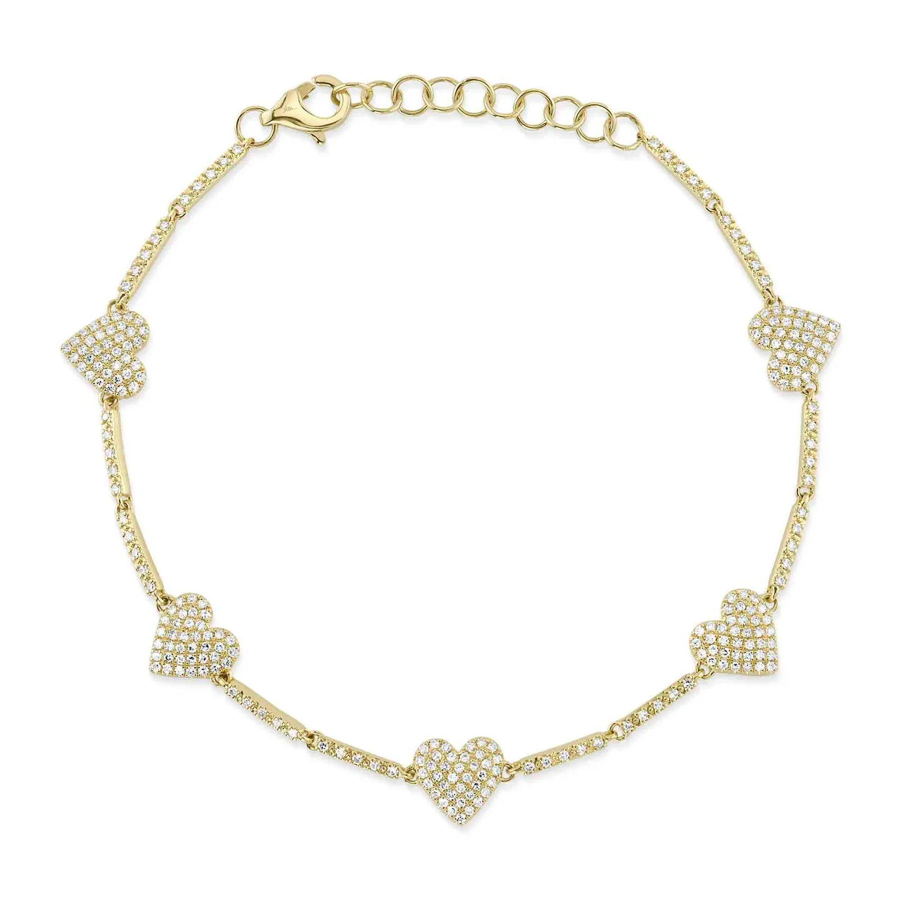 14K GOLD DIAMOND ALEXANDRA HEART BRACELET