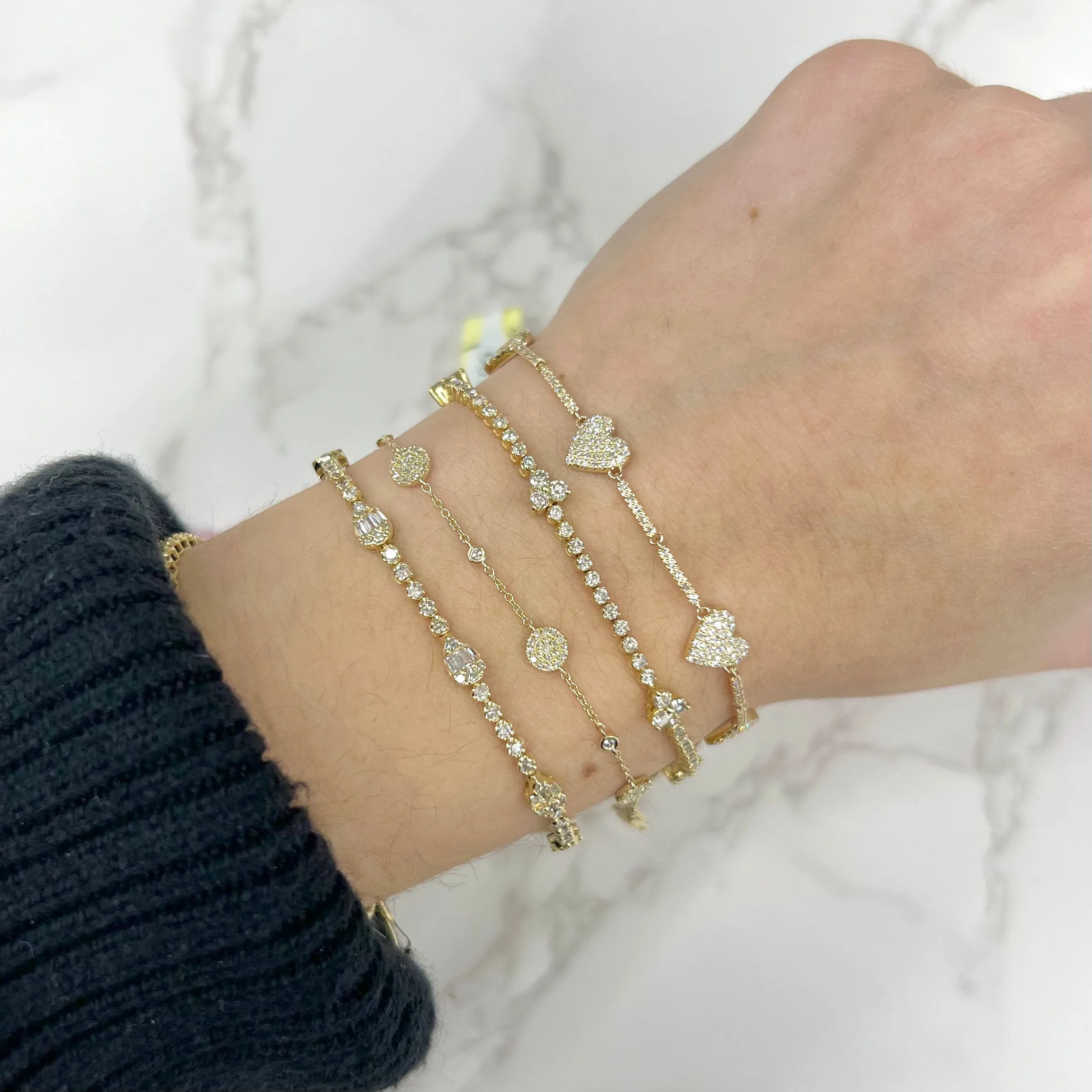 14K GOLD DIAMOND ALEXANDRA HEART BRACELET