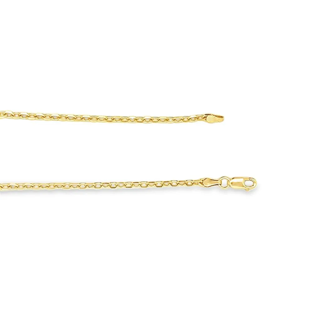 14K Yellow Gold 2.35mm Diamond-Cut Cable Link Bracelet