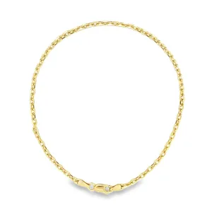 14K Yellow Gold 2.35mm Diamond-Cut Cable Link Bracelet
