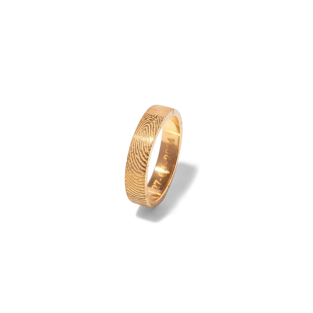 14kt Fingerprint Band Ring (for him)