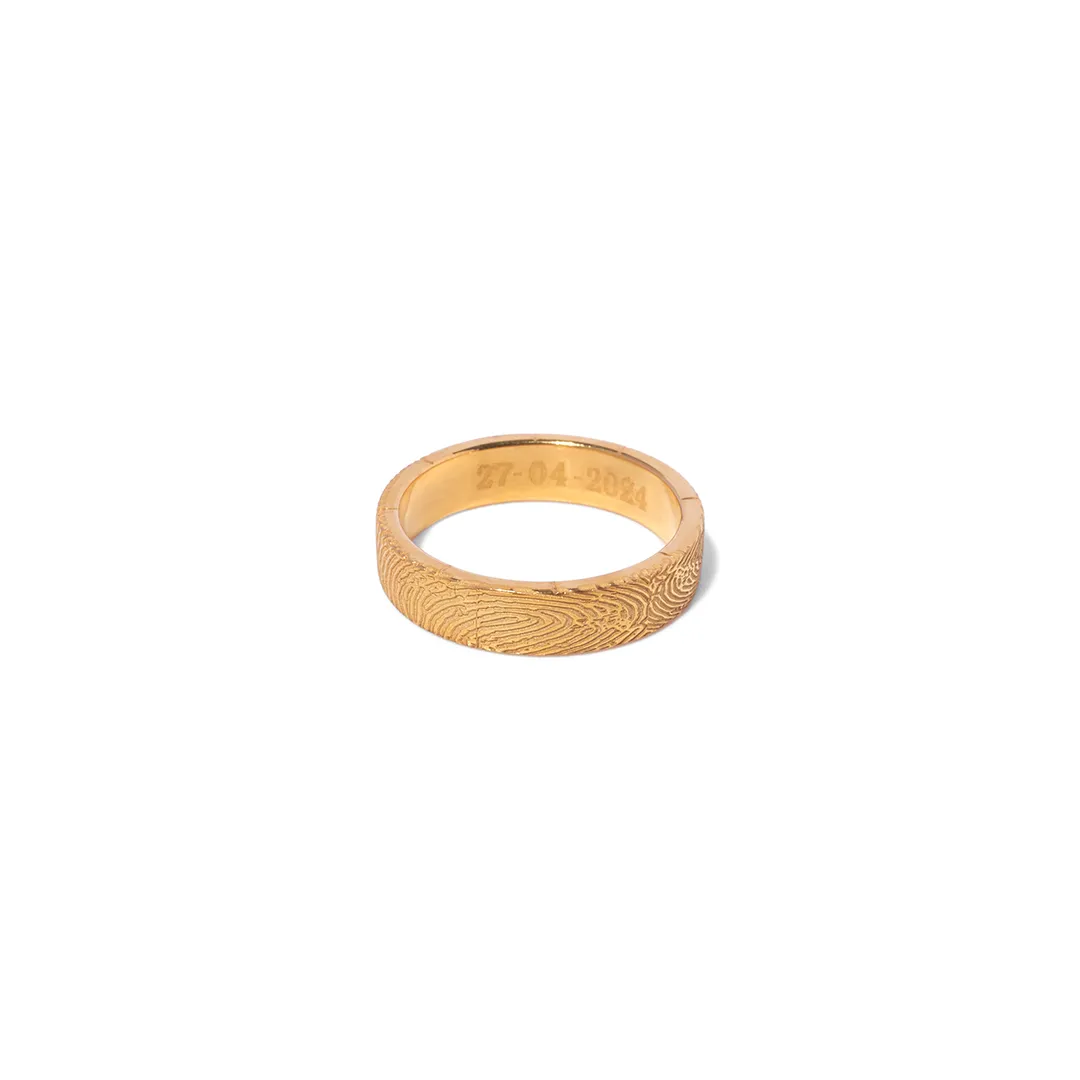 14kt Fingerprint Band Ring (for him)