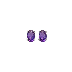 14KT White Gold Classic Book Color Stud Earrings