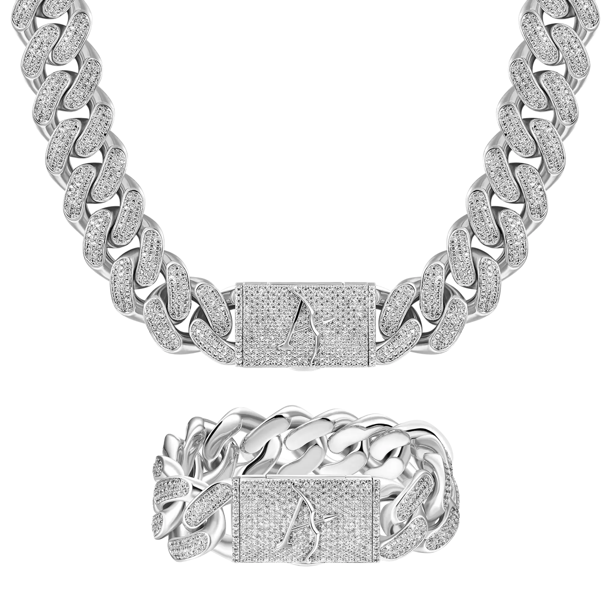 19mm Iced Cuban Chain And Bracelet Gift Set