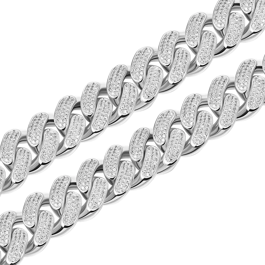 19mm Iced Cuban Chain And Bracelet Gift Set