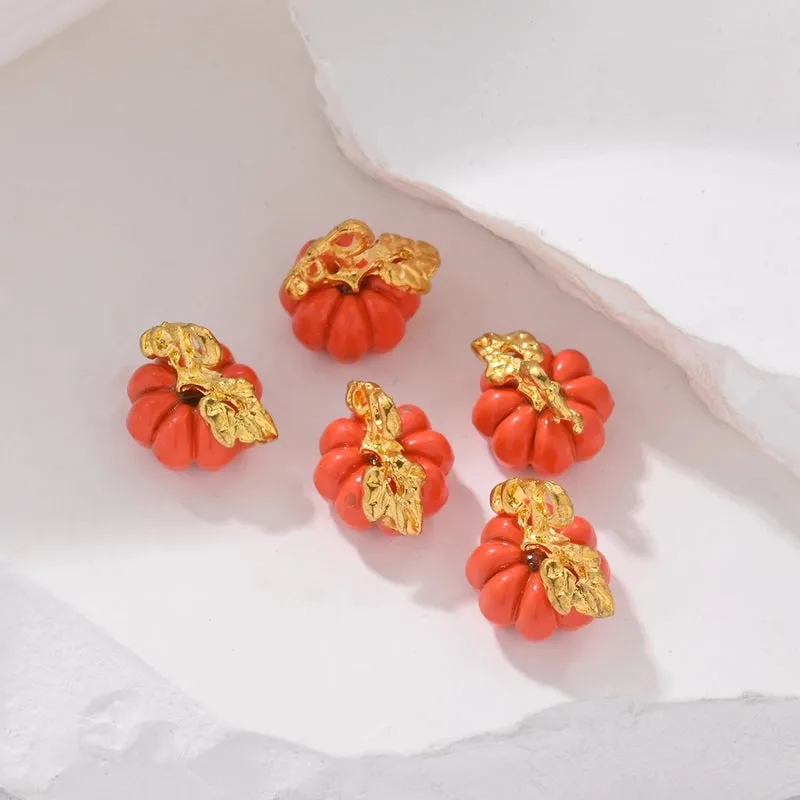 3 PCS/Package 2*2cm Alloy Pumpkin Pendant