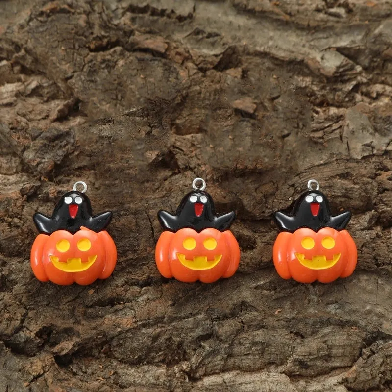 3 Pieces Resin Pumpkin Pendant