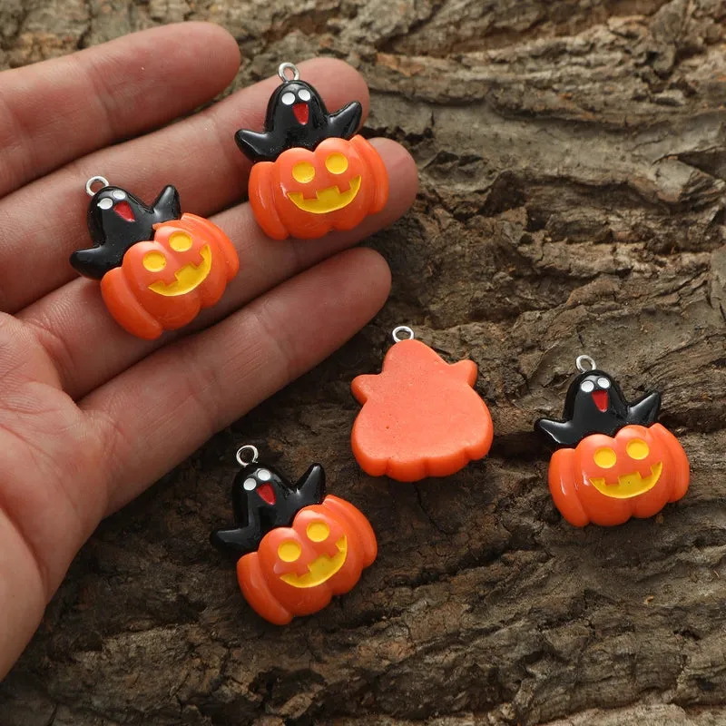 3 Pieces Resin Pumpkin Pendant