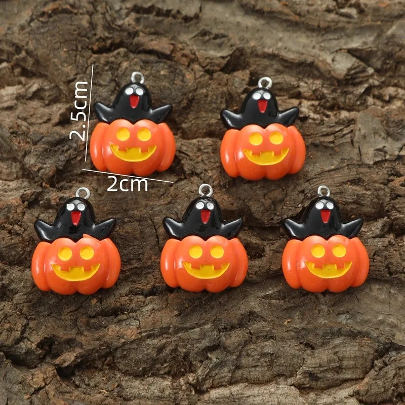 3 Pieces Resin Pumpkin Pendant