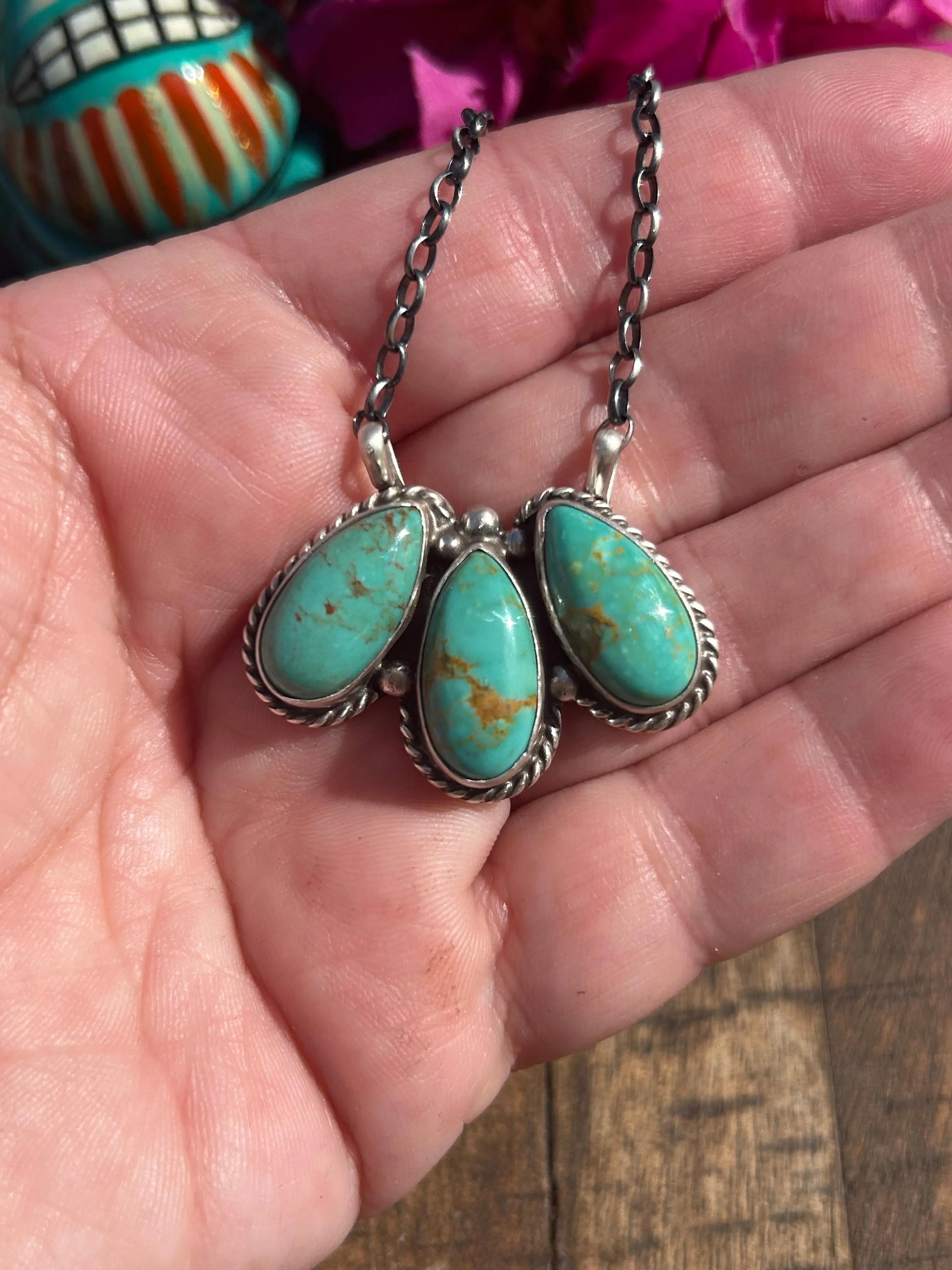3 Stone Kingman Necklace #1