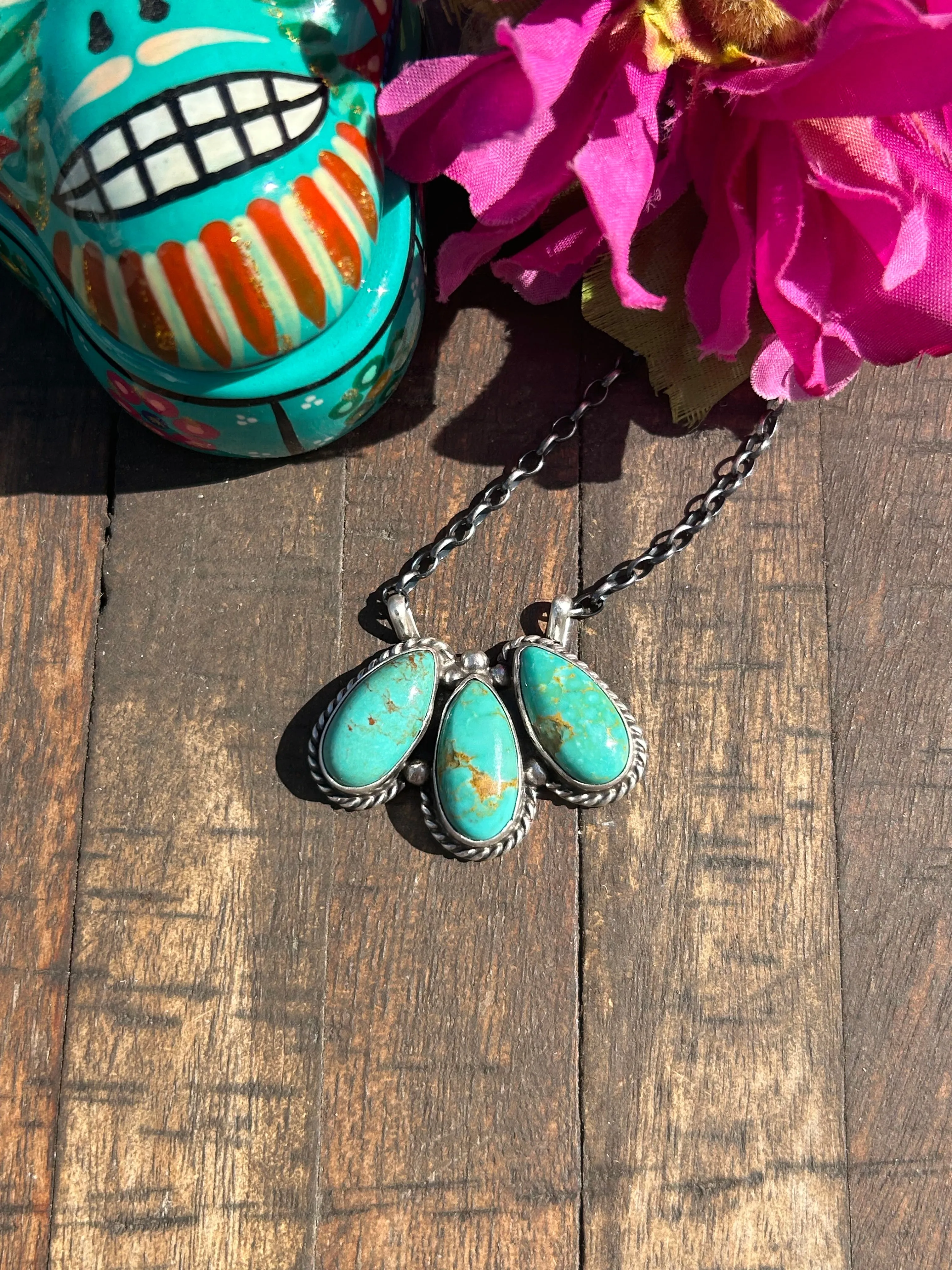 3 Stone Kingman Necklace #1