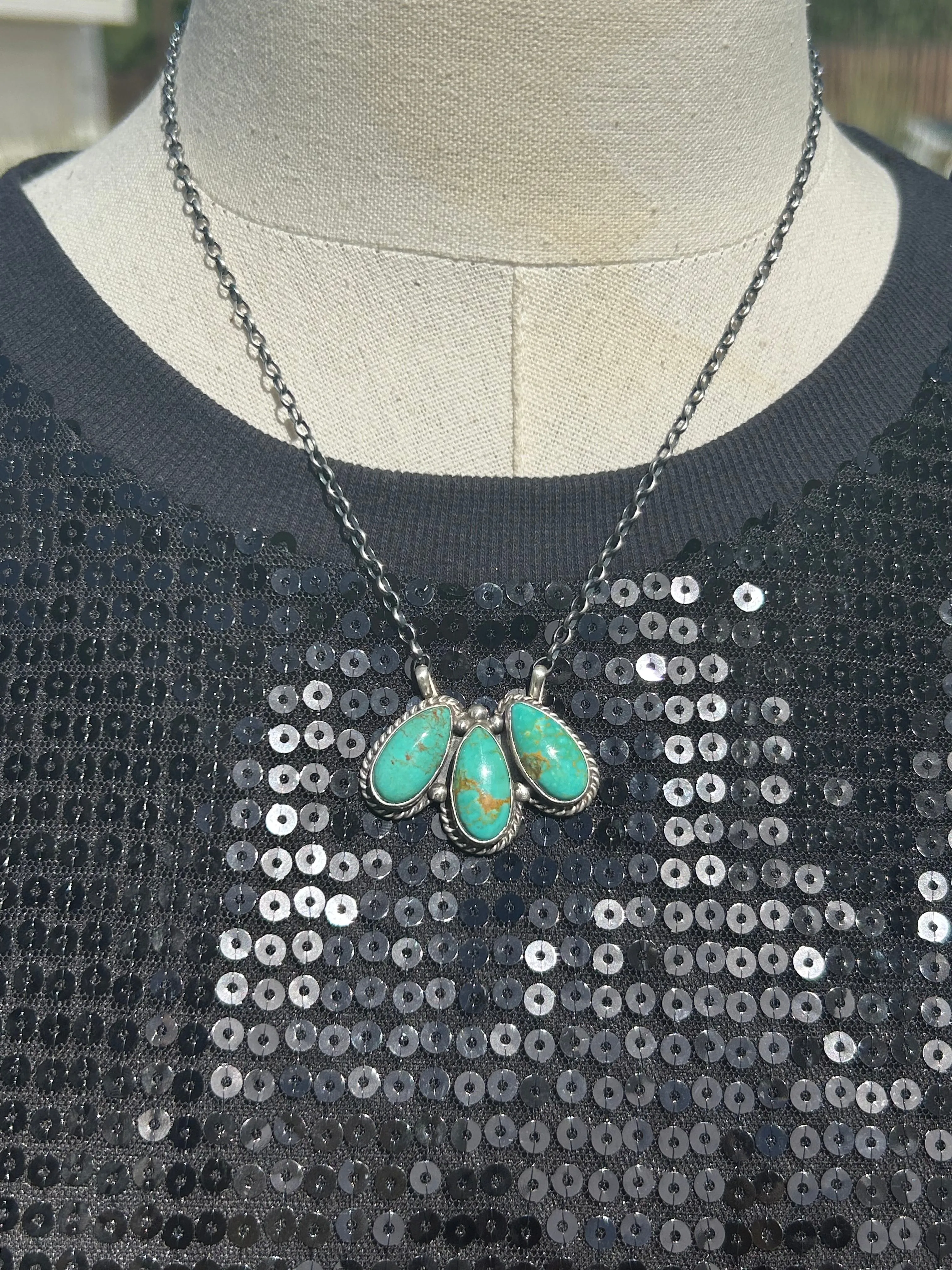 3 Stone Kingman Necklace #1