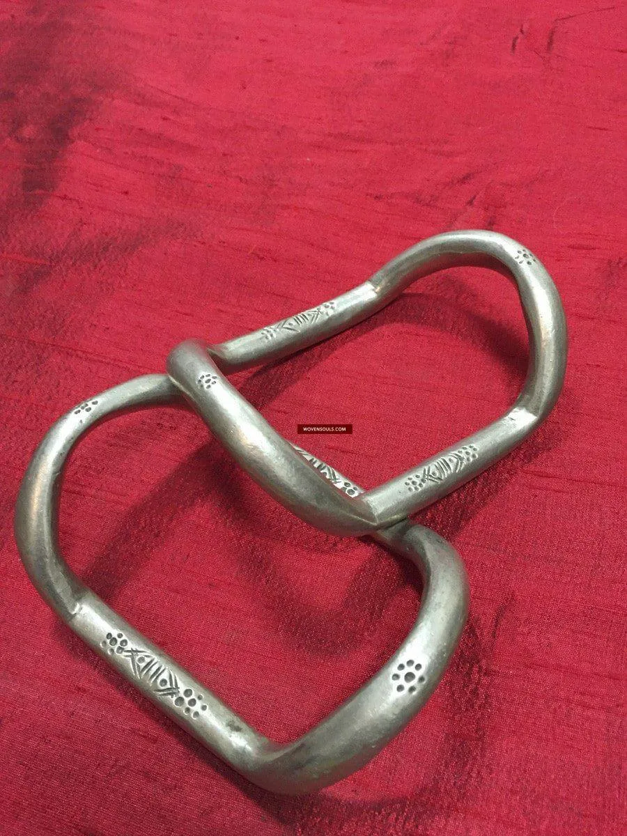 330 Old Tribal Anklet with Minimalist Motifs from Kutch