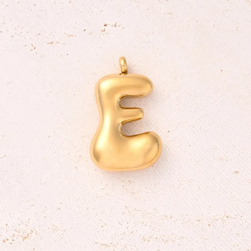 5 Pcs/Package 25x14mm 25x15mm 25x22mm Hole 2~2.9mm 304 Stainless Steel 18K Gold Plated Letter Bubble Simple Polished Pendant