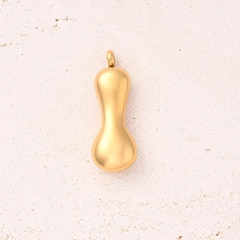 5 Pcs/Package 25x14mm 25x15mm 25x22mm Hole 2~2.9mm 304 Stainless Steel 18K Gold Plated Letter Bubble Simple Polished Pendant