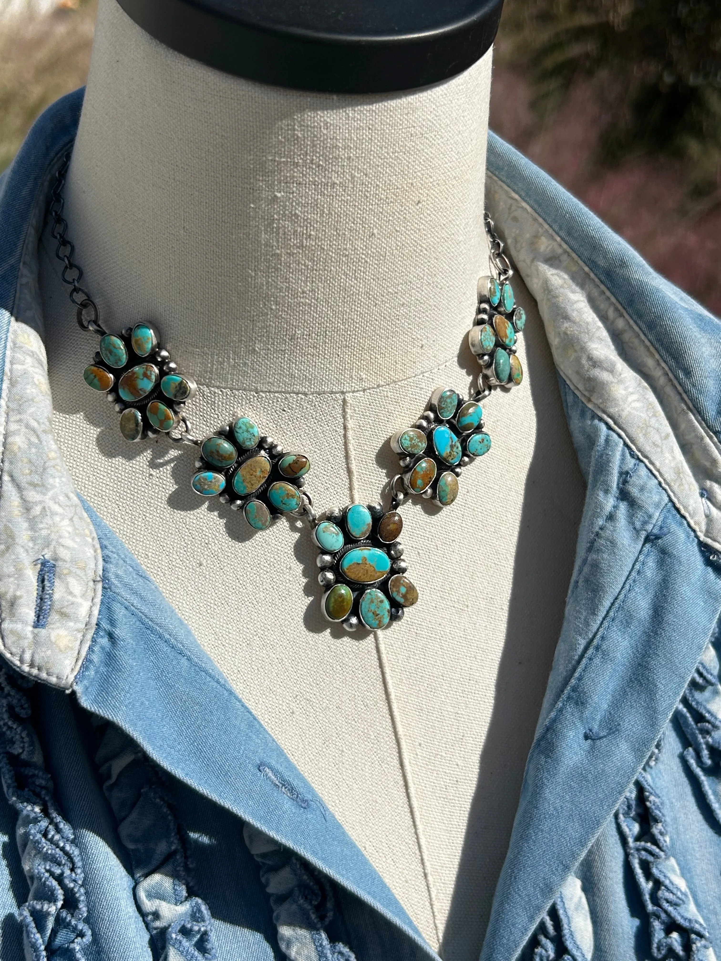 5 Stone Liittle Cluster Necklace