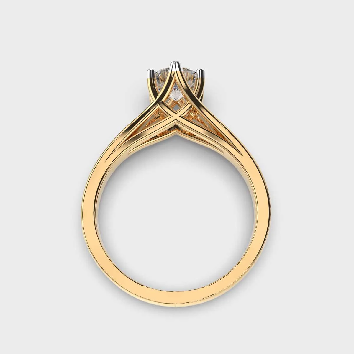 50 Cent Solitaire Ever Charming Gold Ring