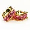 8mm Gold Plate Squaredell - Rose  (Sold by the piece)