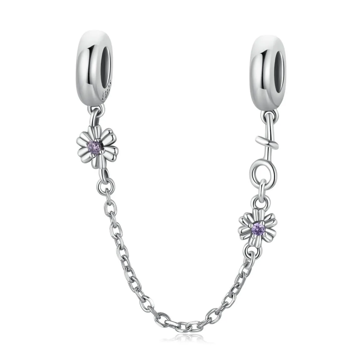 925 Sterling Silver Flower Safety Chain For Diy Bracelets & Necklaces