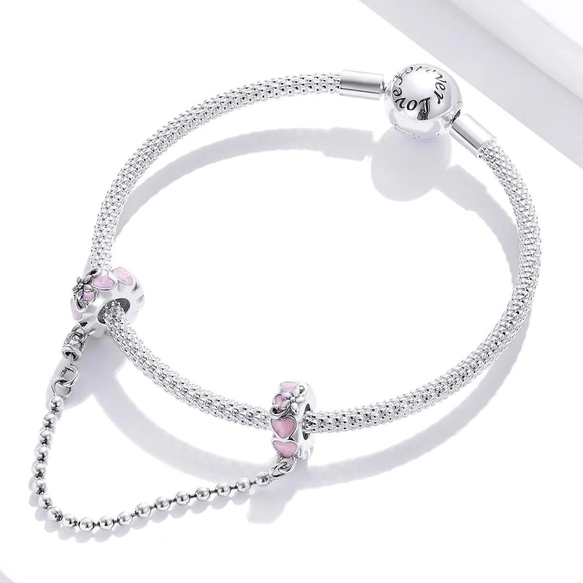 925 Sterling Silver Heart Safety Chain For Diy Bracelets & Necklaces