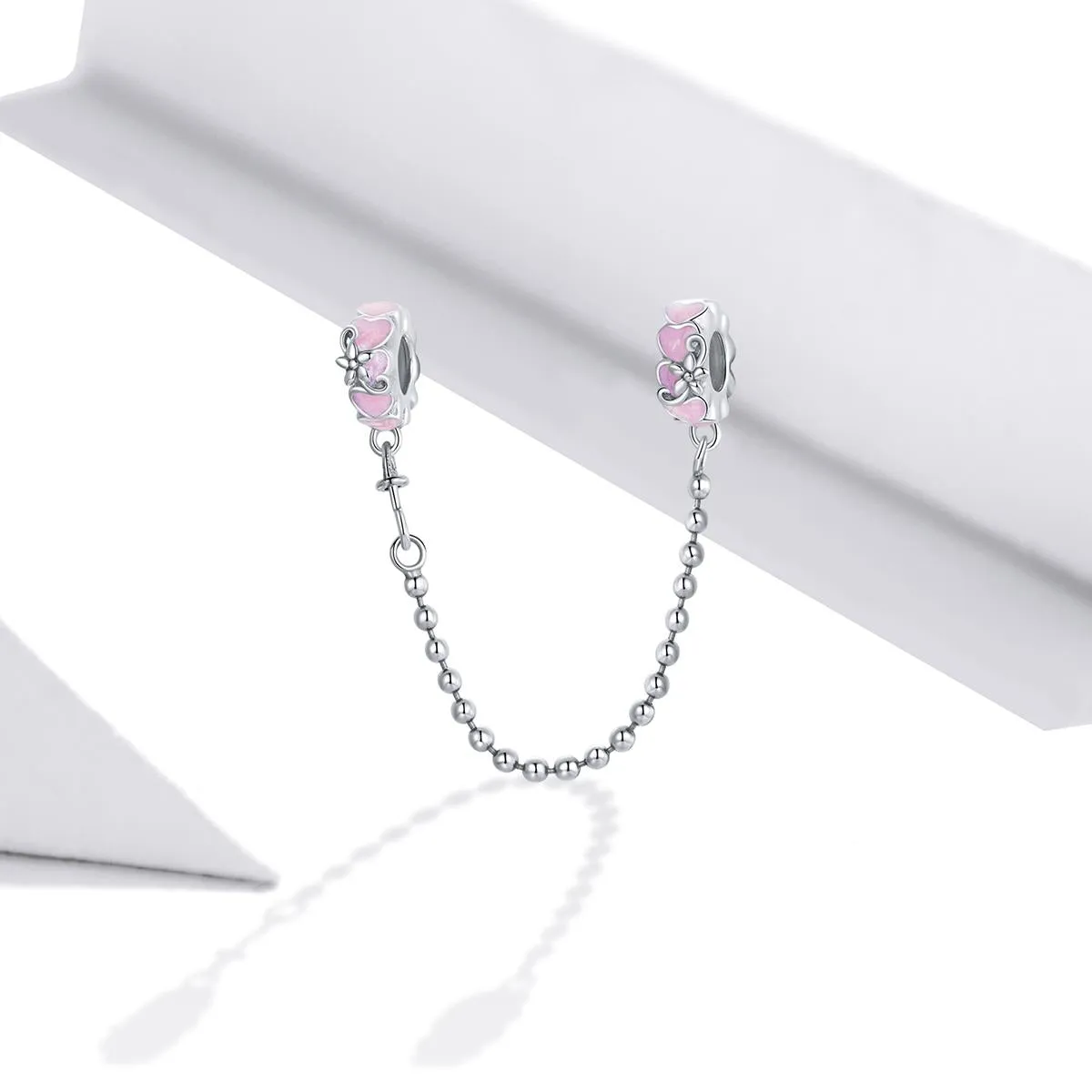 925 Sterling Silver Heart Safety Chain For Diy Bracelets & Necklaces
