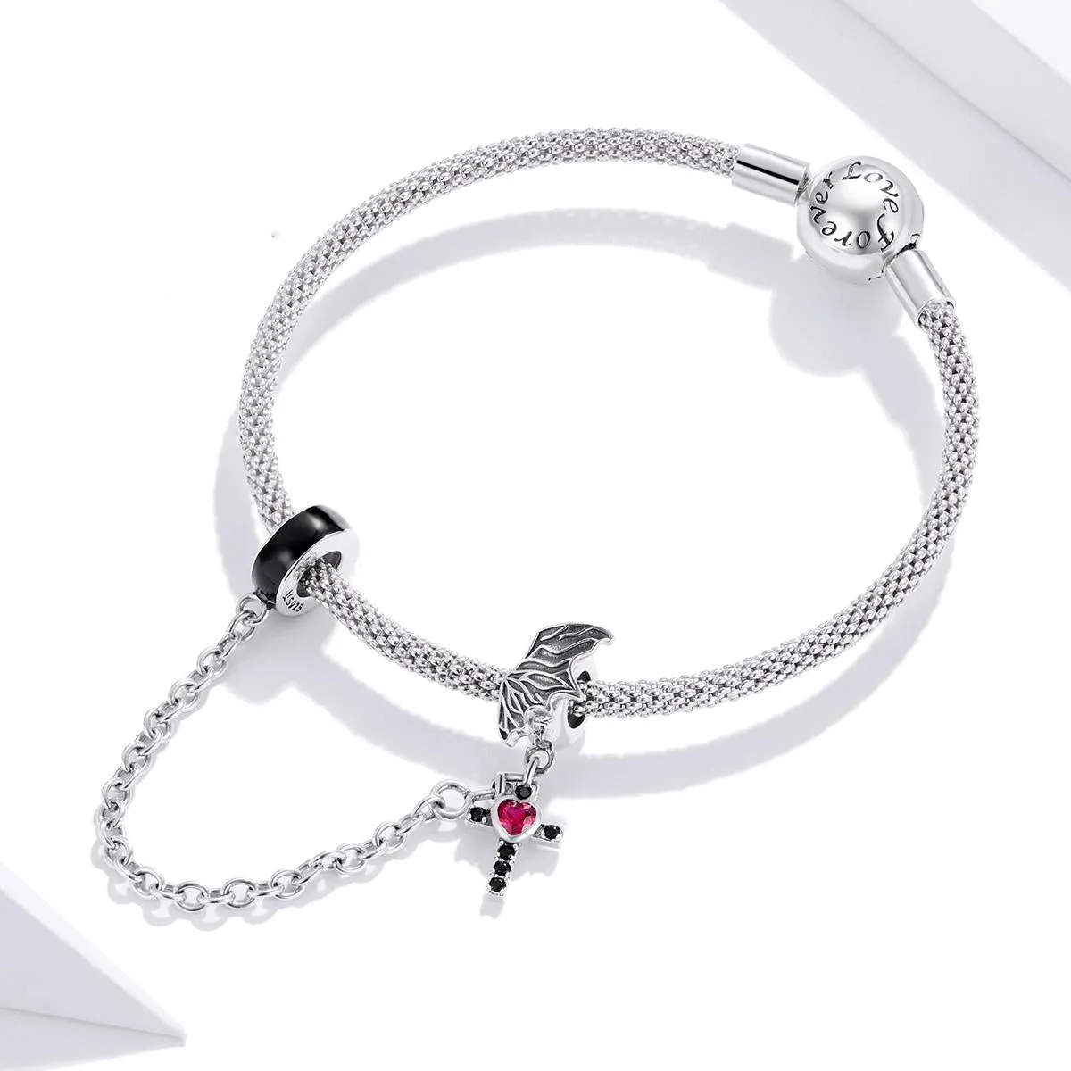 925 Sterling Silver Wing Cross Safety Chain For Diy Bracelets & Necklaces