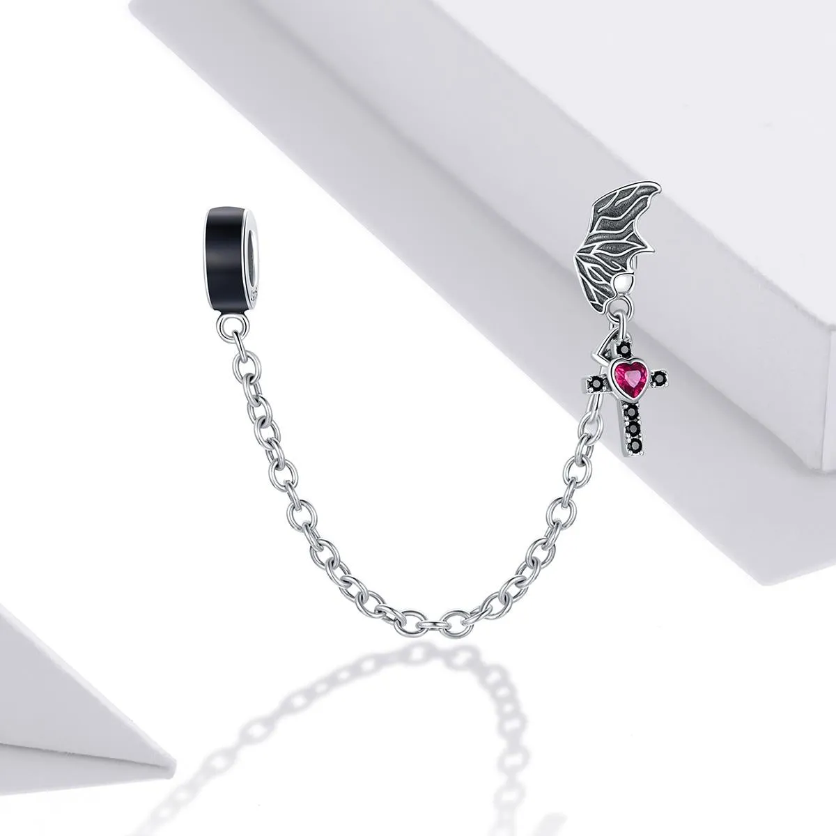 925 Sterling Silver Wing Cross Safety Chain For Diy Bracelets & Necklaces