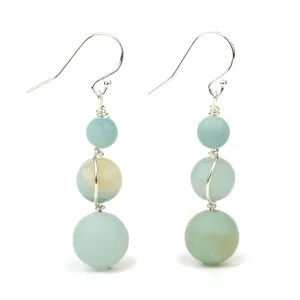Amazonite Matte Earrings with Sterling Silver French Ear Wires