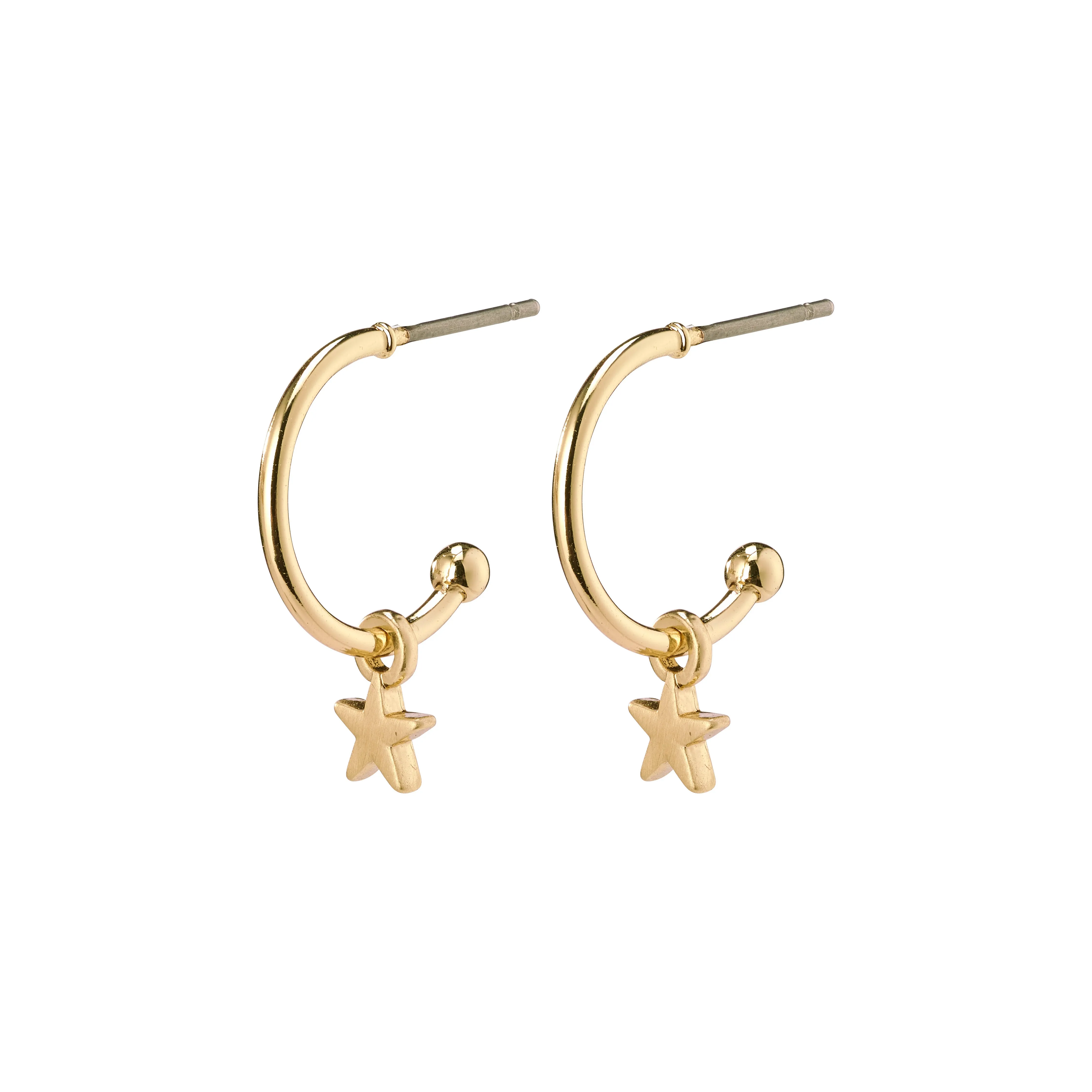AVA recycled star hoop earrings gold-plated