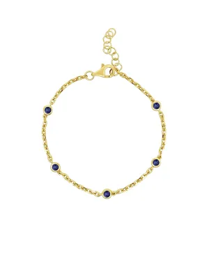 Bezel Sapphire Station Bracelet