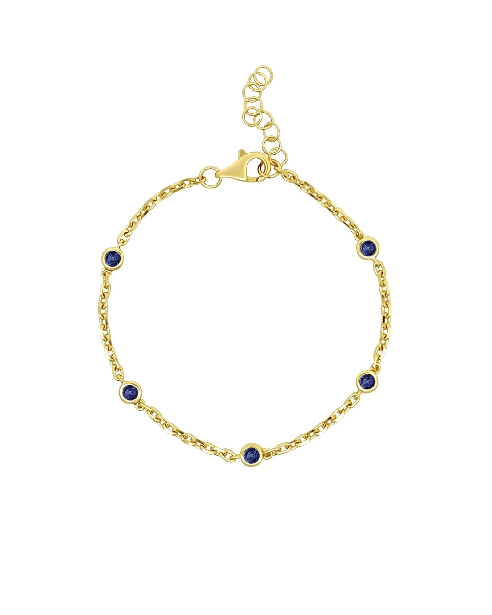Bezel Sapphire Station Bracelet