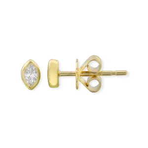 Bezeled Marquise Diamond Stud Earrings
