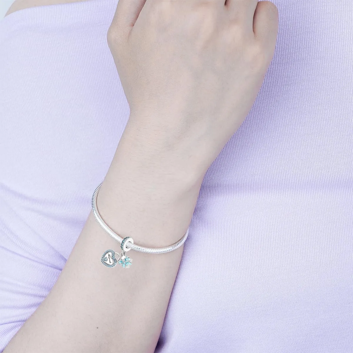 Birthstone Charms for Bracelet 925 Sterling Silver Heart Gift Box Dangle Pendants Birthday Mother's Day Christmas Jewelry Gifts For Women