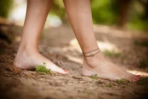 Brown wrap anklet with an anchor bronze charm, handmade gift for her, festival jewelry
