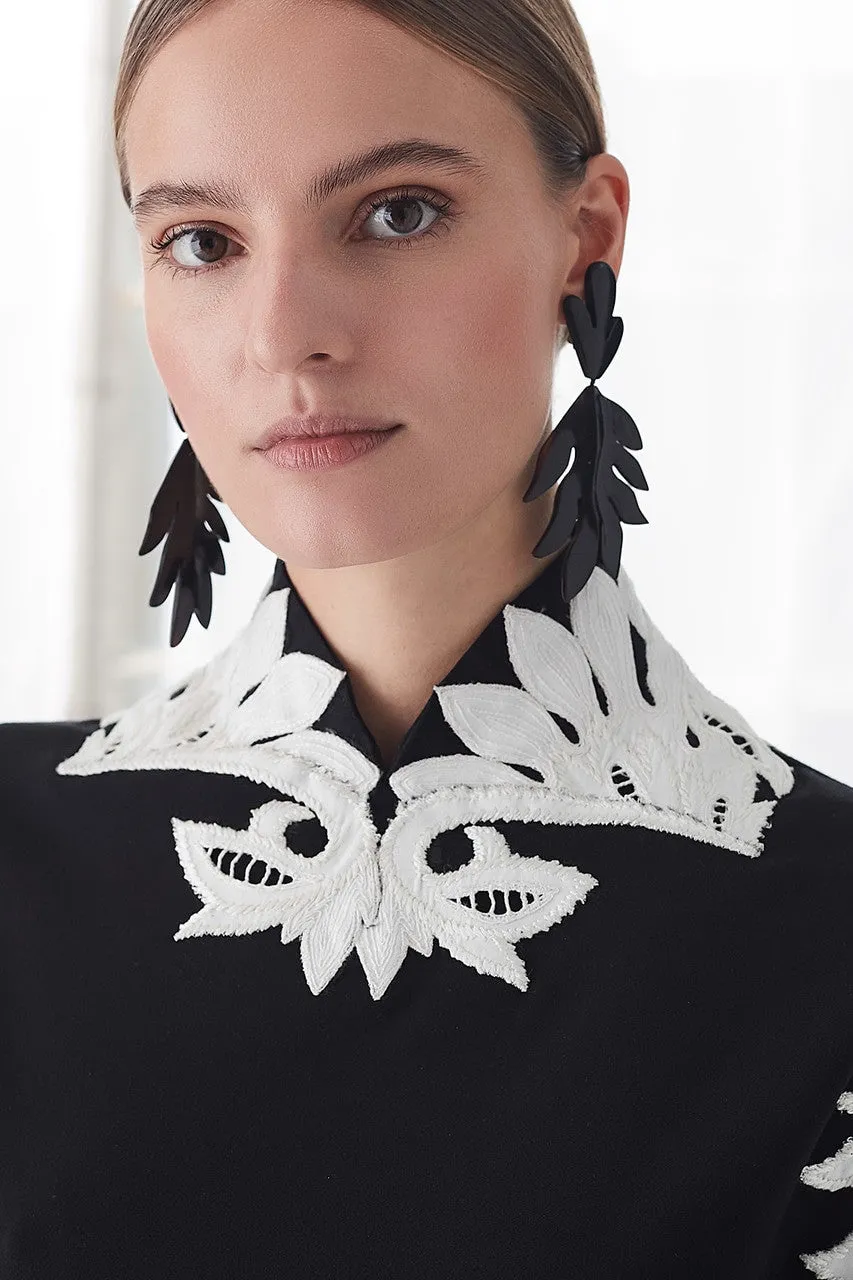 Buffalo Cut Out Leaf Clip Earrings