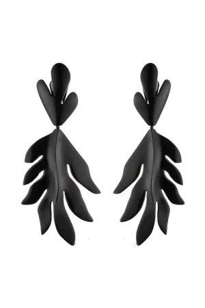 Buffalo Cut Out Leaf Clip Earrings
