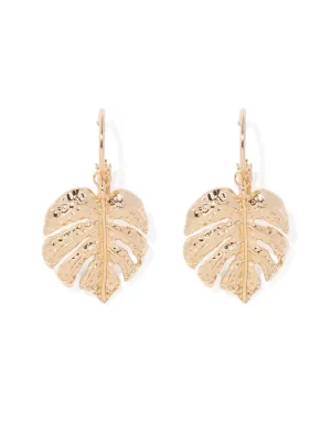 Calista Leaf Statement Drop Earrings