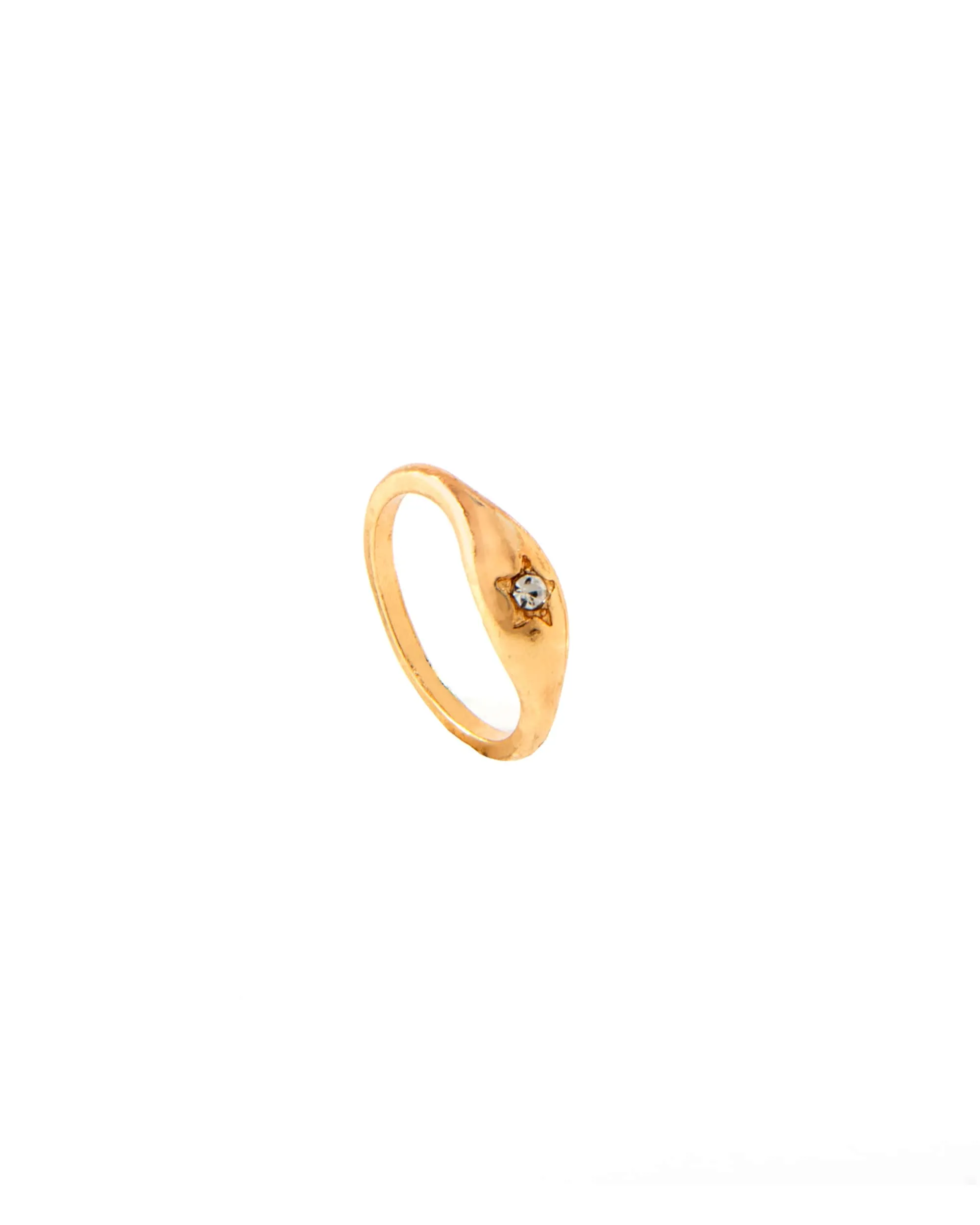 CHARMING SINGLE STONE GOLD PLATED RING 2465 - قلادة