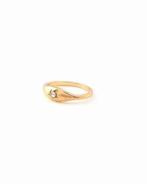 CHARMING SINGLE STONE GOLD PLATED RING 2465 - قلادة