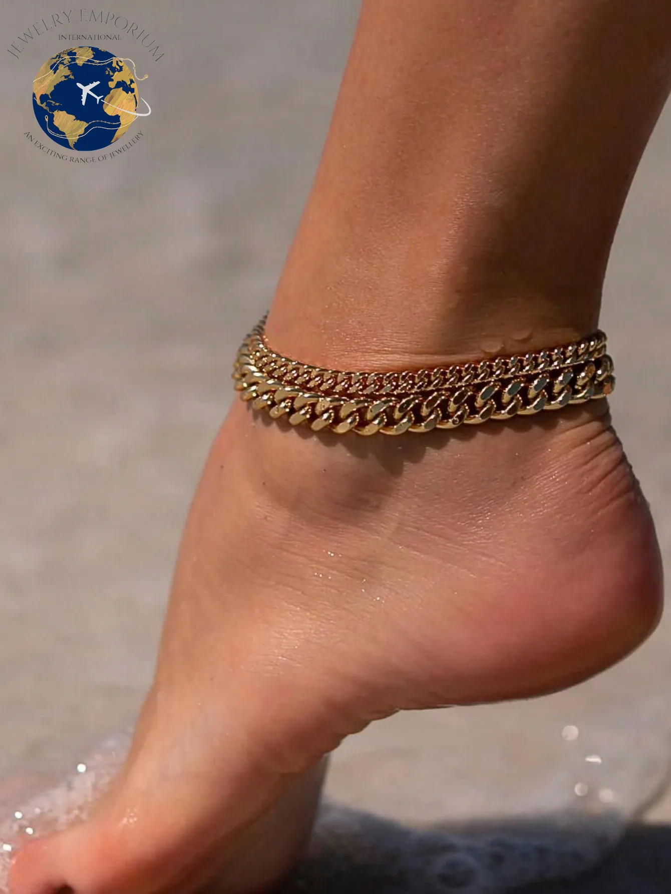 Chic 2-Piece Metallic Double Layer Anklet Set - Perfect for Daily Wear, Dates, and Celebrations